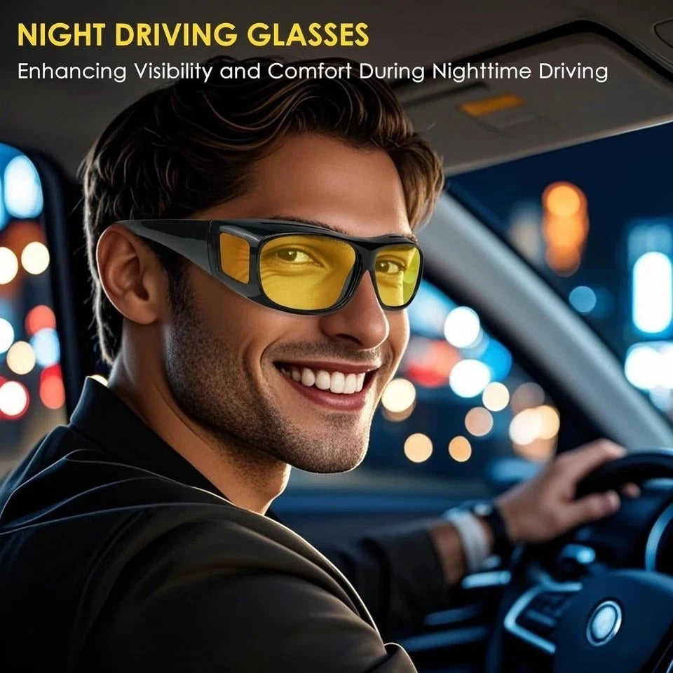 Night Driving Glasses Fit Over for Men Women, Anti Glare Polarized Night Vision