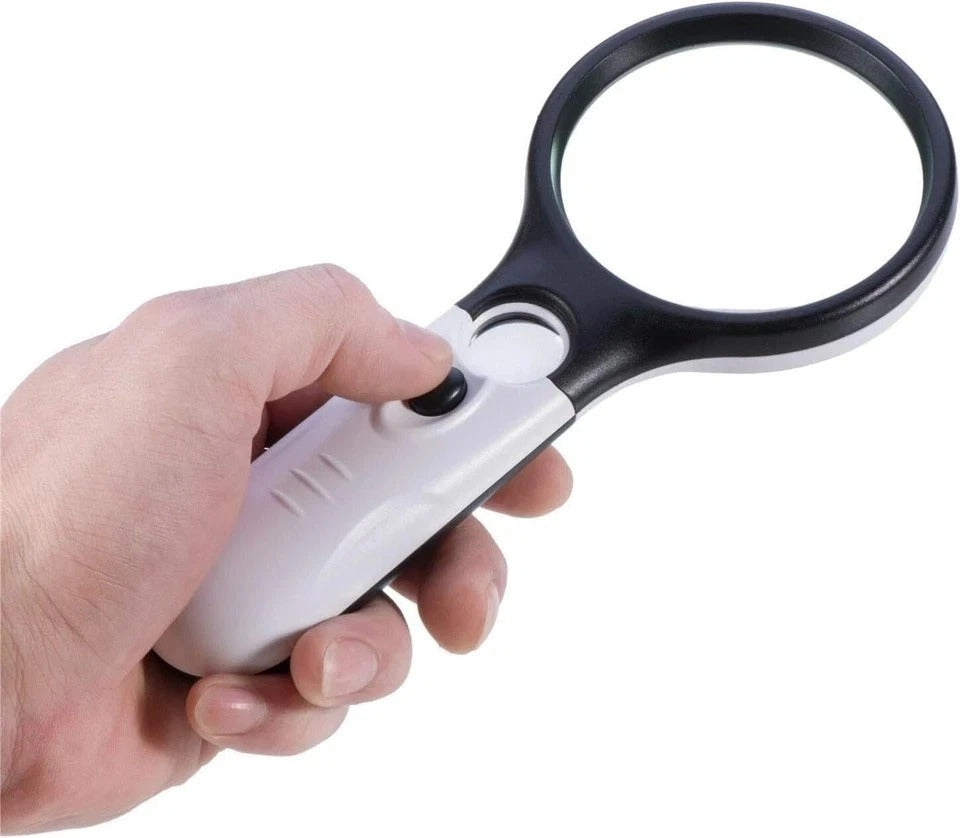 3 LED Light 45X Handheld Magnifier Reading Magnifying Glass Lens Jewelry Loupe