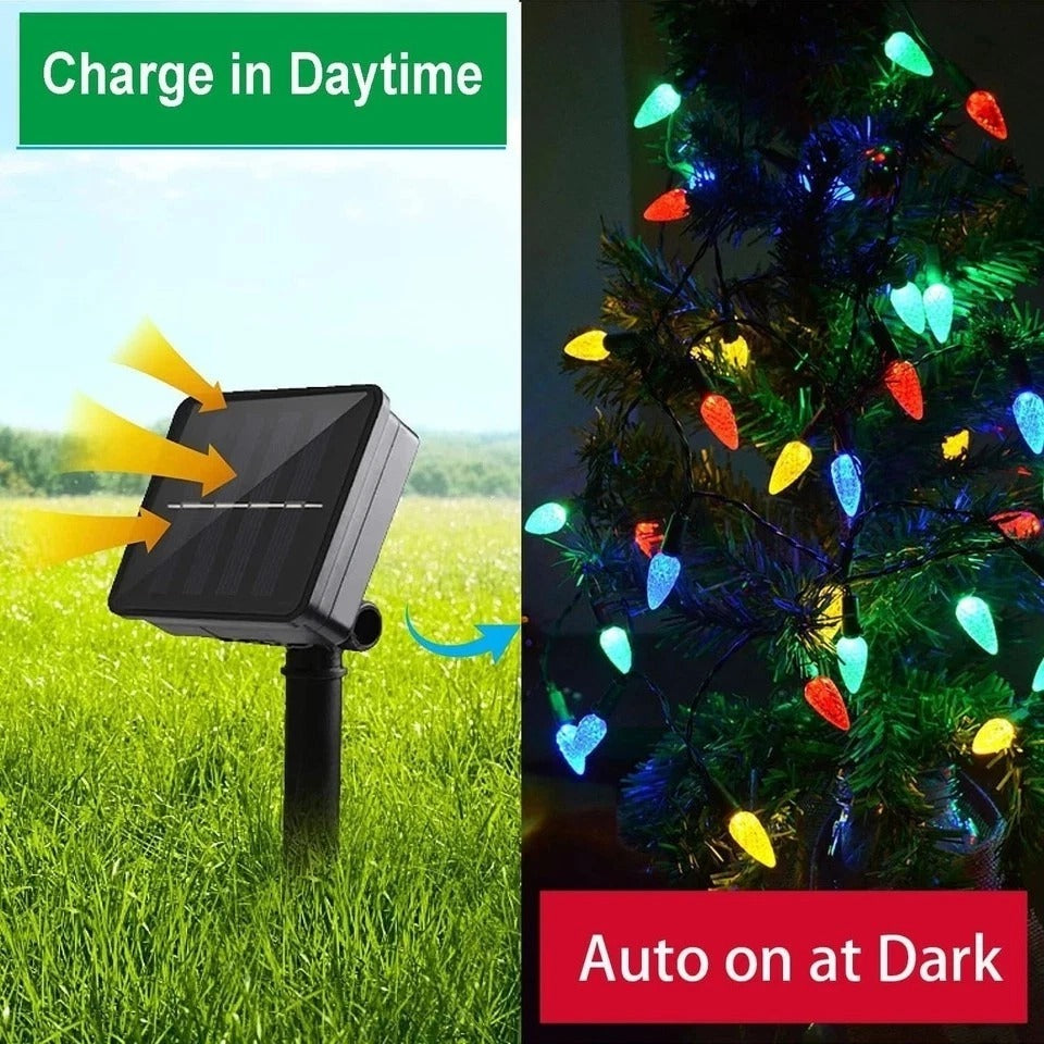 Best Solar Powered Christmas Lights for Outside Outdoor Xmas with 100 Count C6