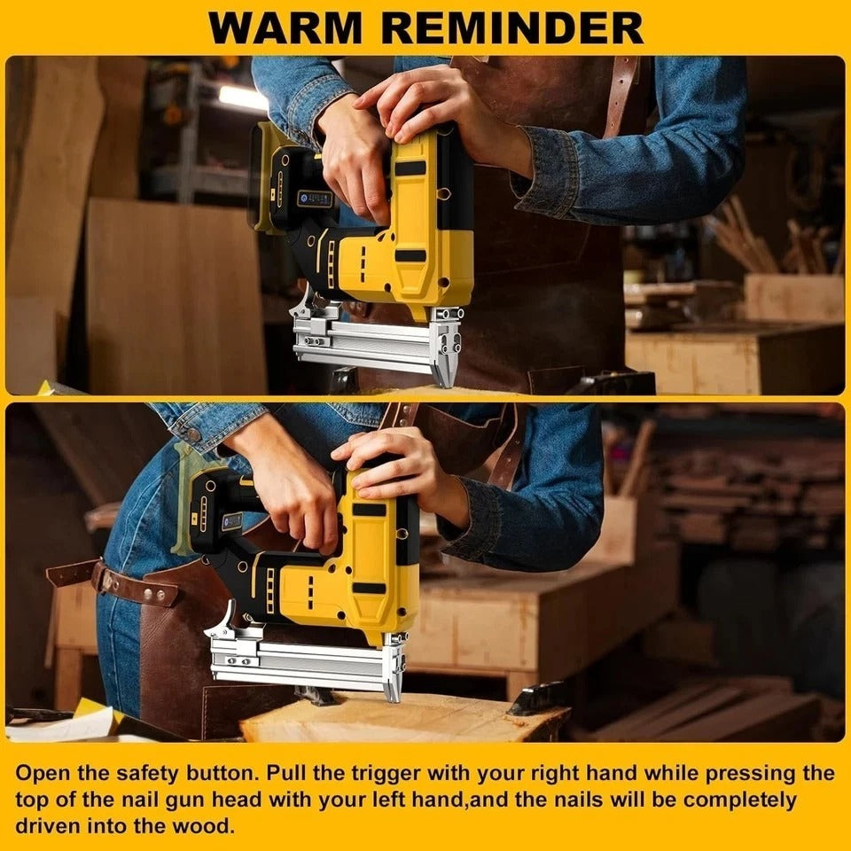 18 Gauge Cordless Brad Nailer & Staple Gun for Dewalt 20V MAX Battery, 2-In-1 Ba