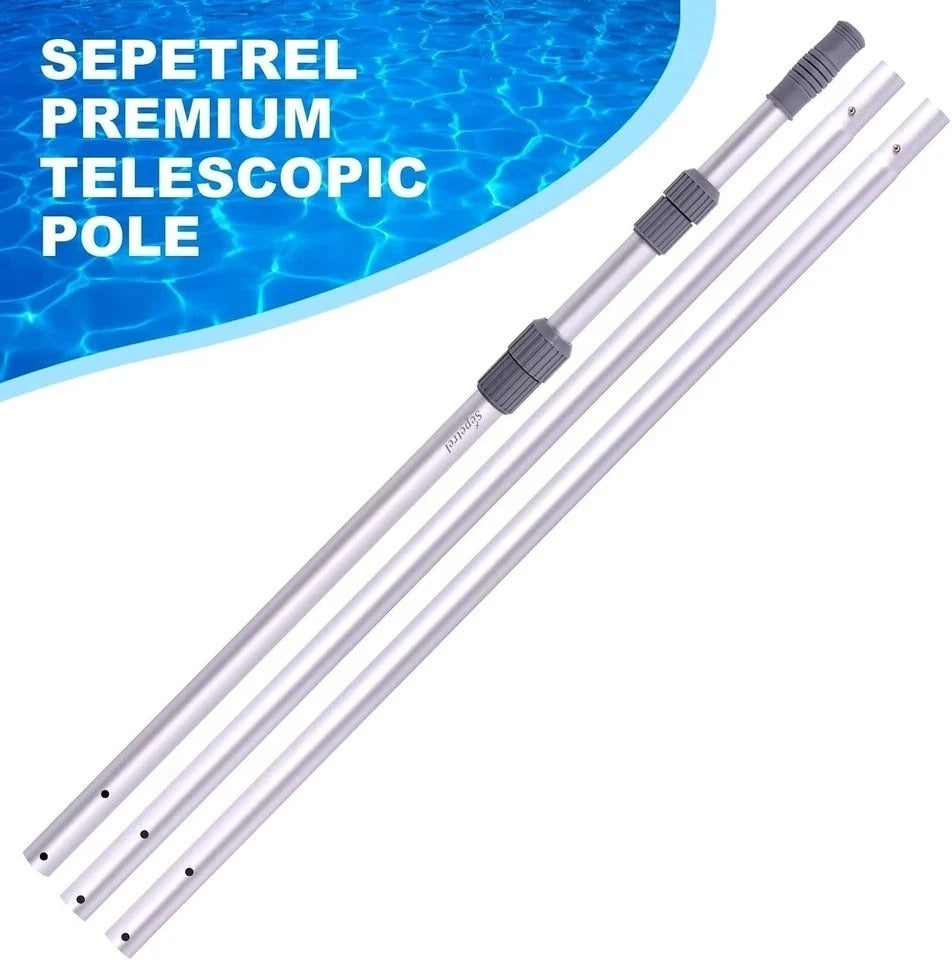 Pool Pole - Professional 15 Foot Telescoping Swimming Pool Cleaning Poles,Adj..