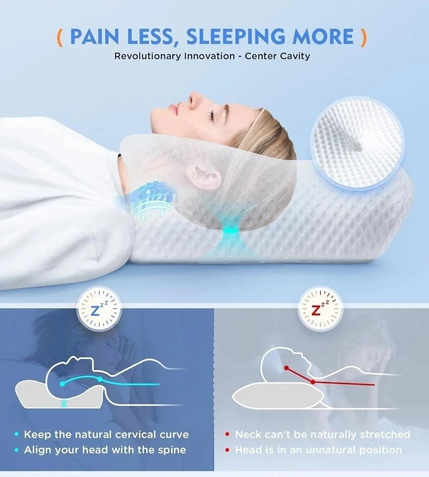 Cervical Pillow for Neck Pain Relief, Adjustable Memory Foam Support
