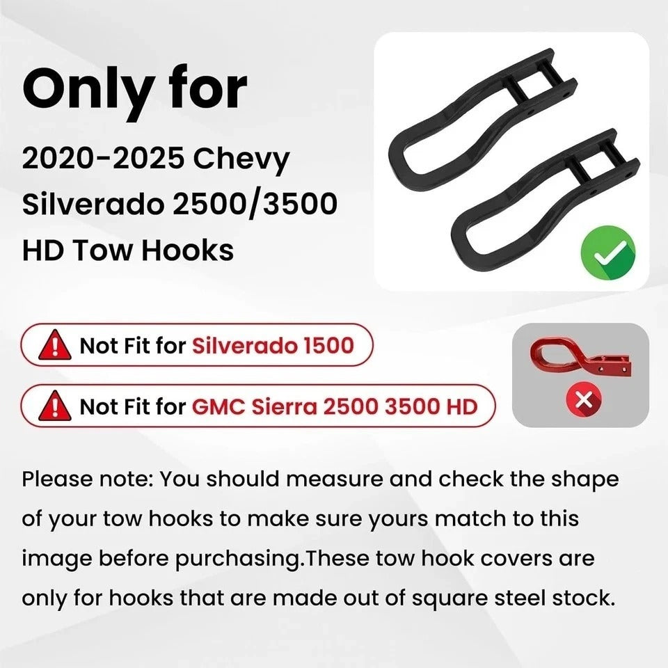 Tow Hook Covers for Silverado 2500/3500 HD 2020-2025, Hitch Cover Front Tow Hook