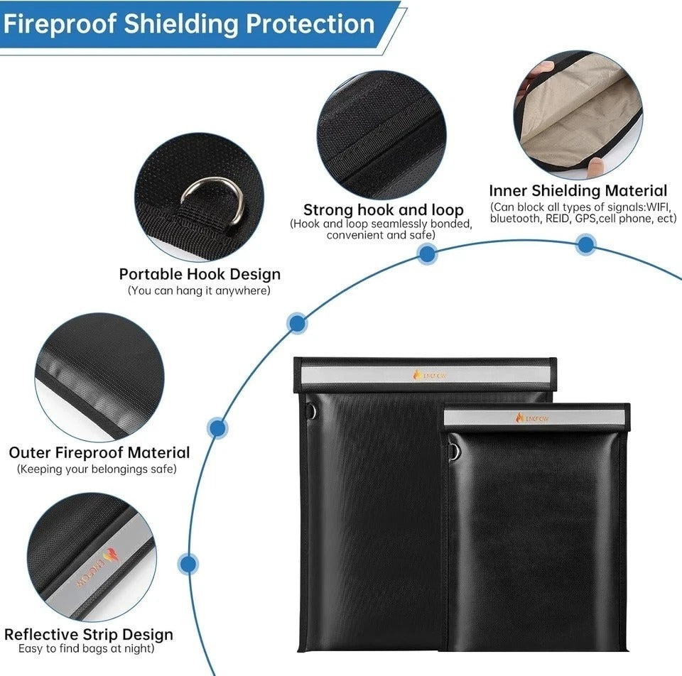 ENGPOW Military Grade Faraday Bags,4 Pack Faraday Cages for Laptops,Tablets,Phon