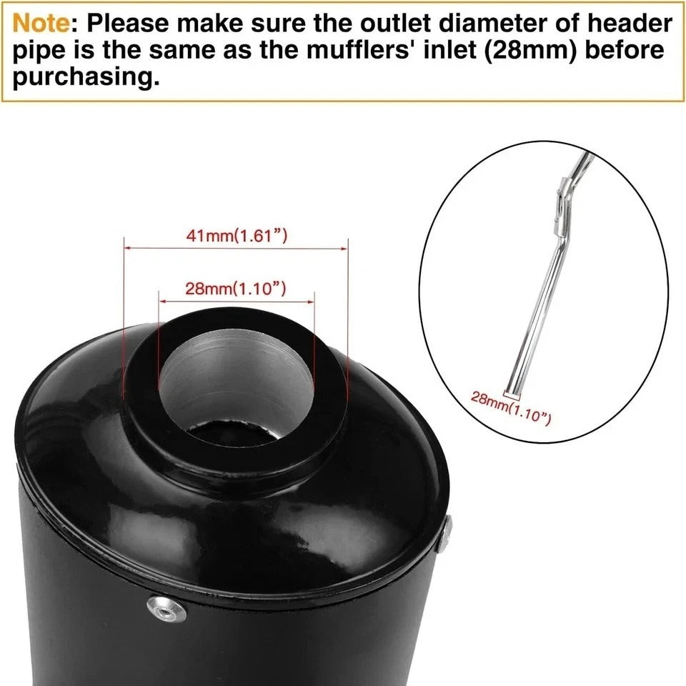 28mm 1.1 inch Exhaust Muffler Silencer Pipe and Clamp Gasket for 50cc 110 125...