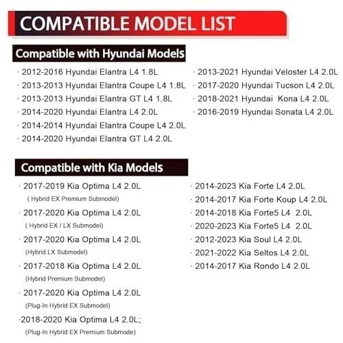 Engine Variable Valve Timing Solenoid VVT Compatible with Hyundai Elantra