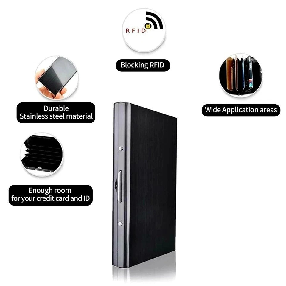 Credit Card ID Holder Slim Money Travel Wallet RFID Blocking