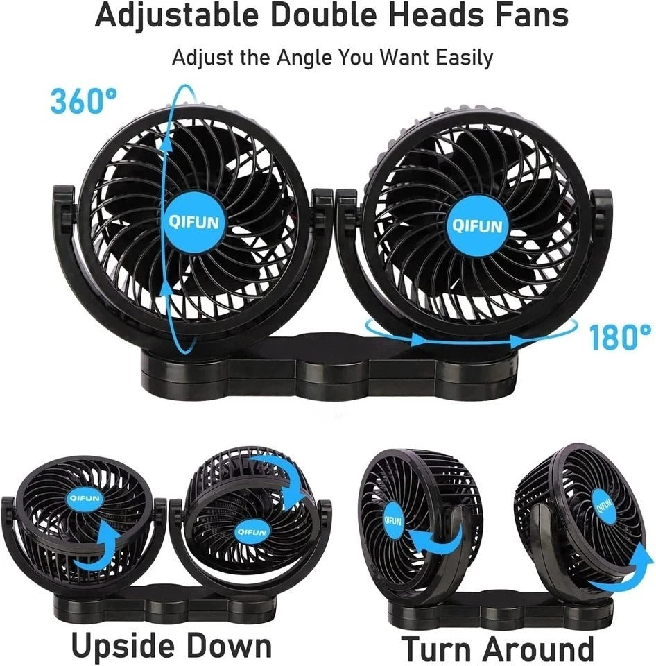12V Car Fan, Portable Car Fan Cool Gadgets for Rear Seat Passenger, 4'' Headrest