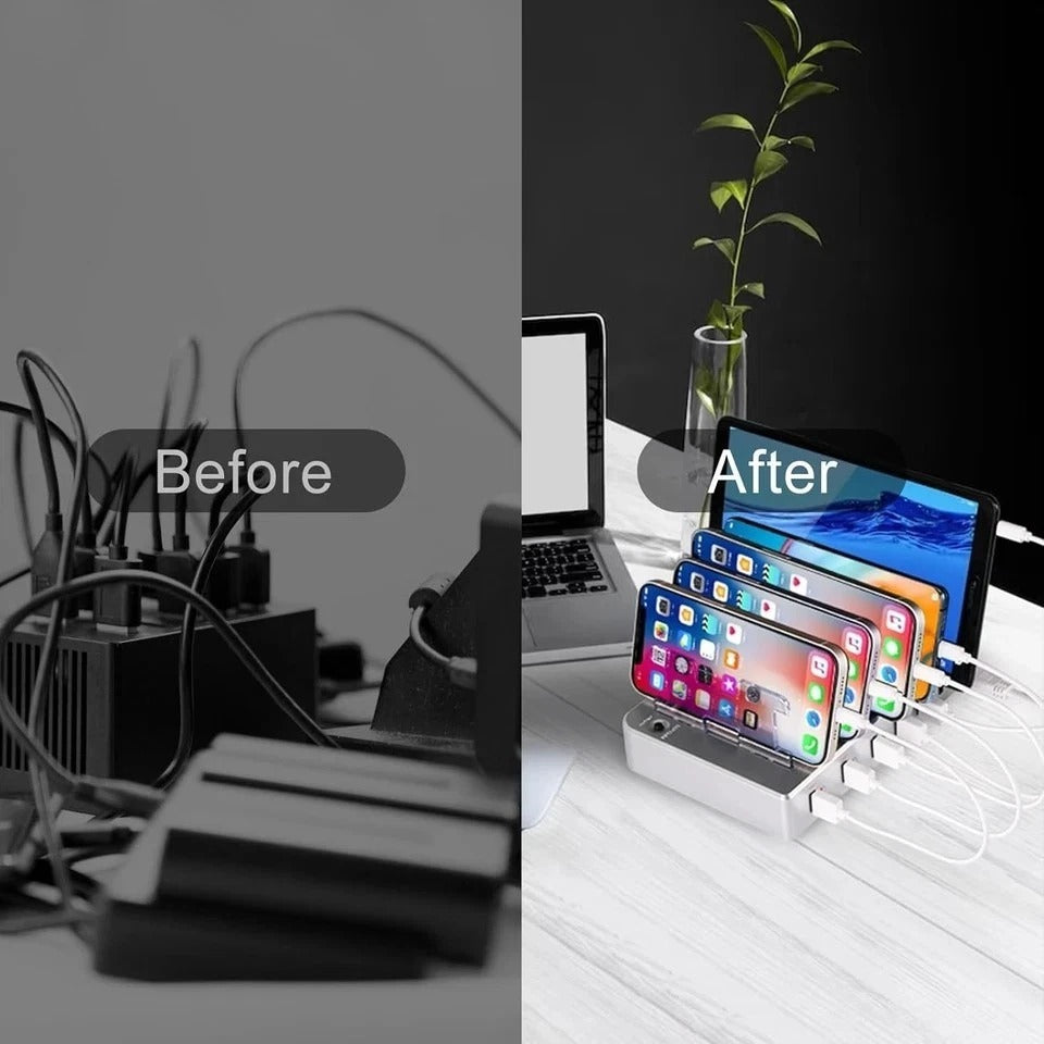 Charging Station for Multiple Devices, 6 Ports Multi Devices USB Charger Fast Ce