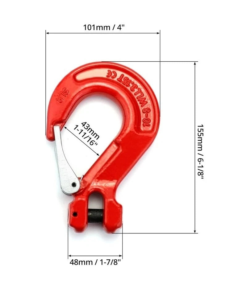 2 Pack 1/2” Clevis Slip Hooks G80 6940Lbs Heavy Duty Tow Latch Hook Trailer Rig