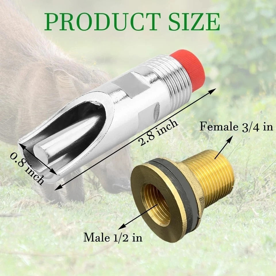 5 Sets Automatic Pig Nipple Waterer for Barrel Kit Stainless Steel Hog Drinke...