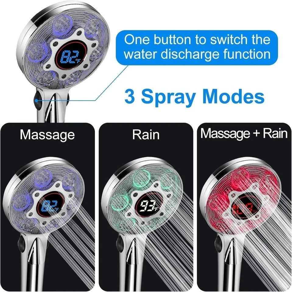 LED Shower Head with Handheld, Color Changing, Shower Head High Pressure with Wa