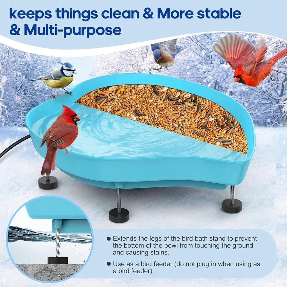 Heated Bird Baths for Outdoors for Winter - 60W Thermostatically Controlled Heat
