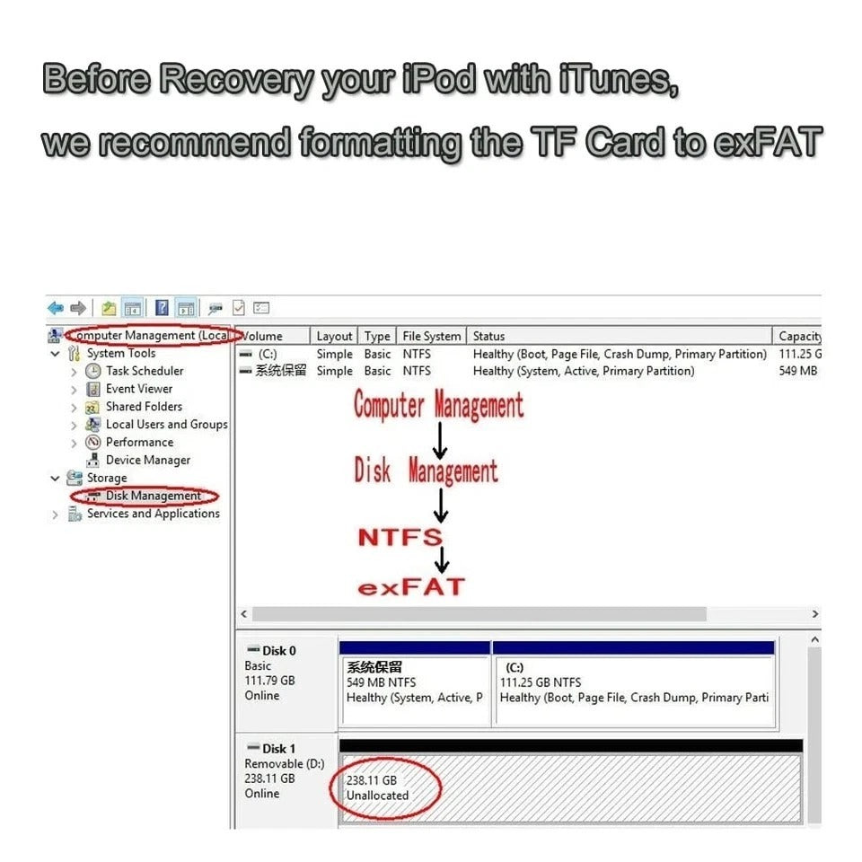 FIP02 Dual Micro SD Adapter for iPod Classic iPod Video 5th 5.5th 6th 6.5th 7...