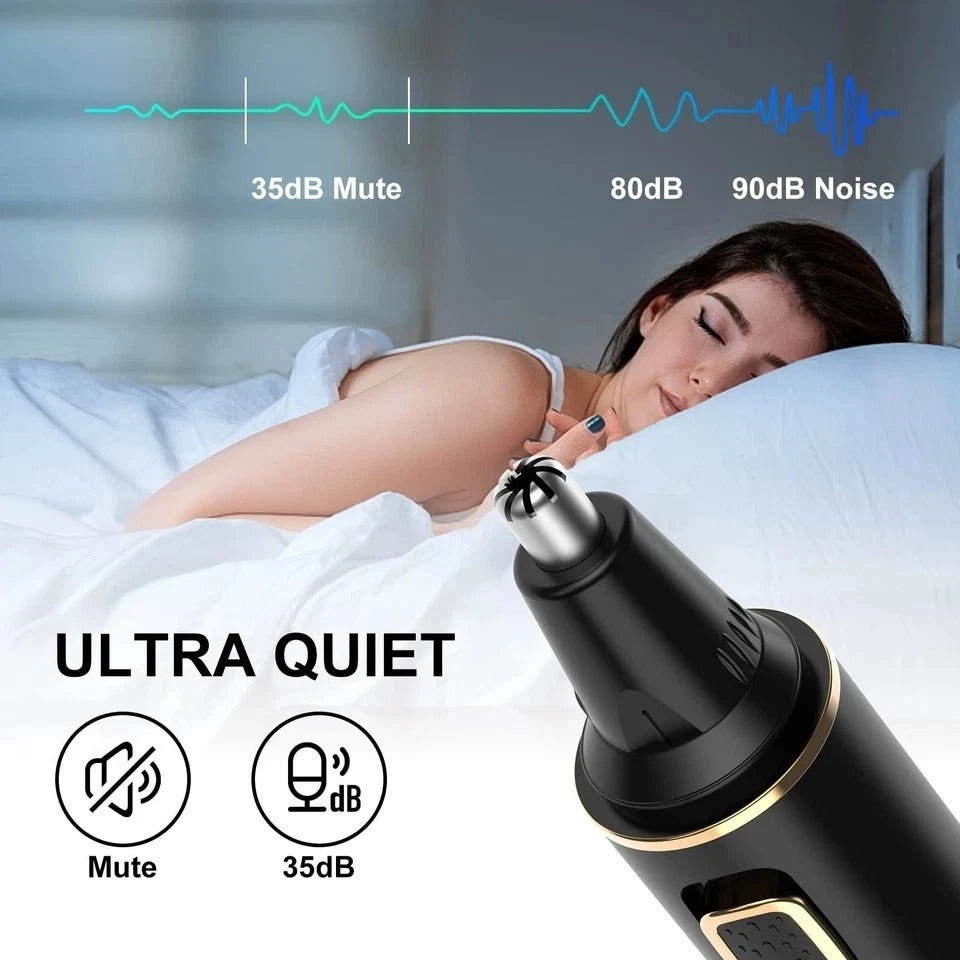 Professional Dual Edge Nose and Ear Hair Trimmer for Men - Low Noise & Compact