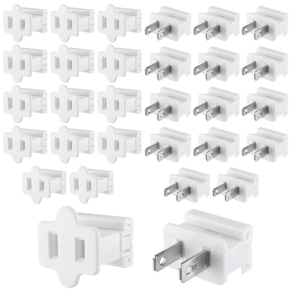 30Pcs Light Slip Plug SPT-1 Vampire Plugs Male and Female, Zip Plug White, Elect