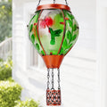 Hummingbird Solar Hot Air Balloon Lantern,Outdoor Decor with Flame Lights Waterp
