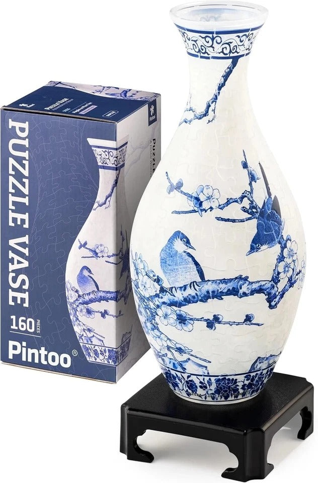 3D Puzzle Vase Unique Flower Vase Made by 160 Curved Plastic Puzzle Pieces House
