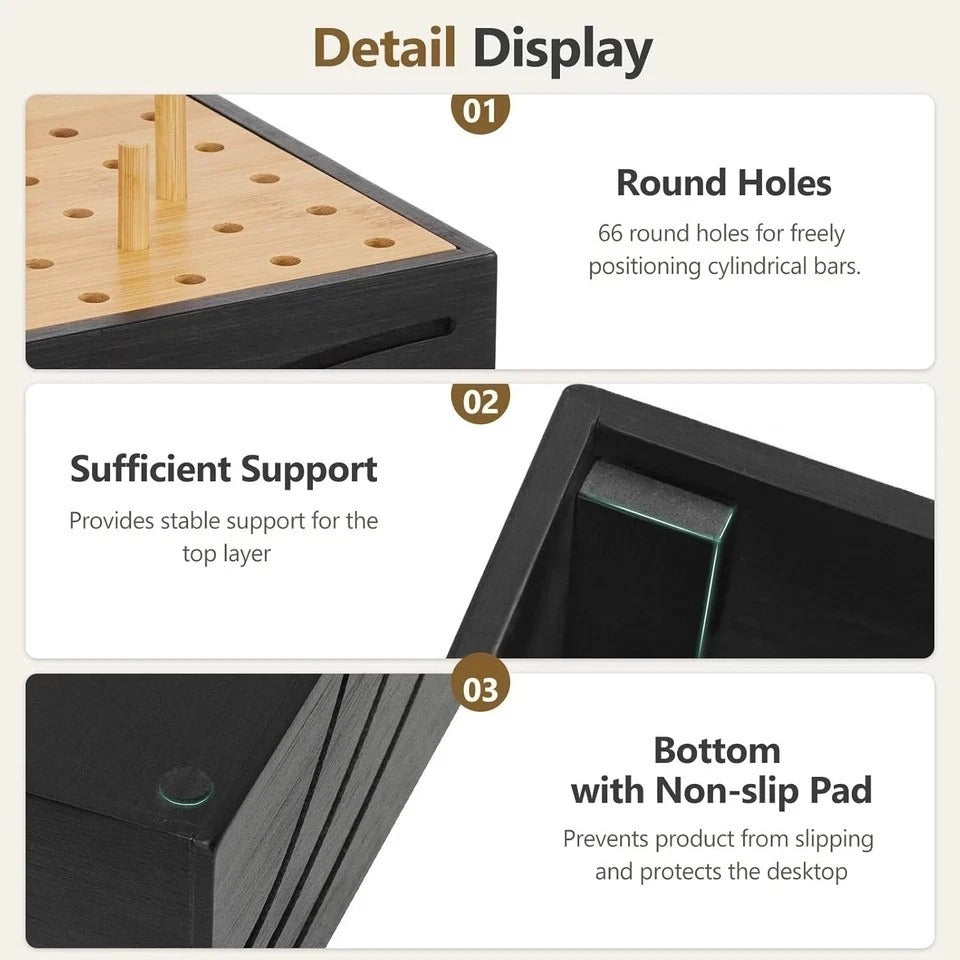 Bamboo Charging Station for Multiple Devices, Charger Organizer Desk Docking Sta