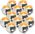 12 Pcs Disco Ball Candle Holder Glass Mirror Candle Holder Disco Ball Decor for