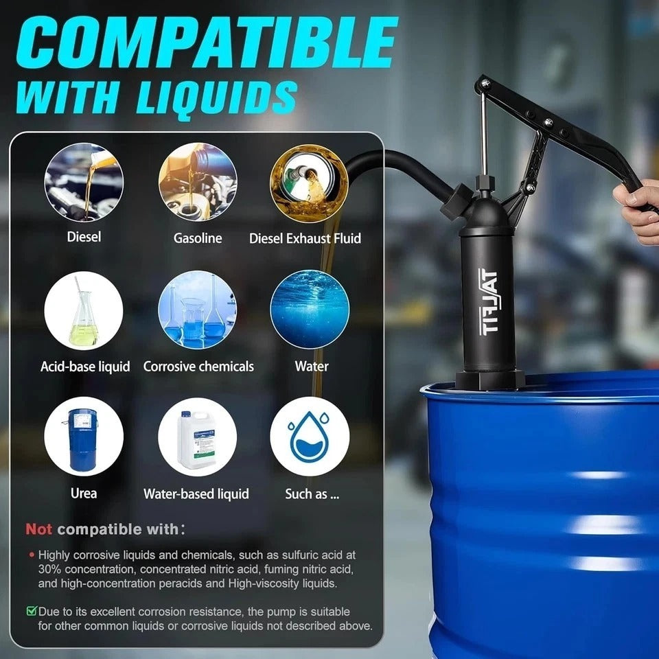 Lever Action Barrel Pump,55 Gallon Drum Pump, for Fuels, Chemicals, Corrosive Li
