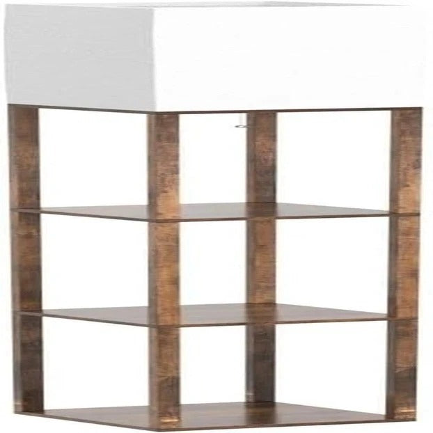 Floor Lamp with Shelves, Modern Shelf Lamp for Display Storage, 3 Color Temperat