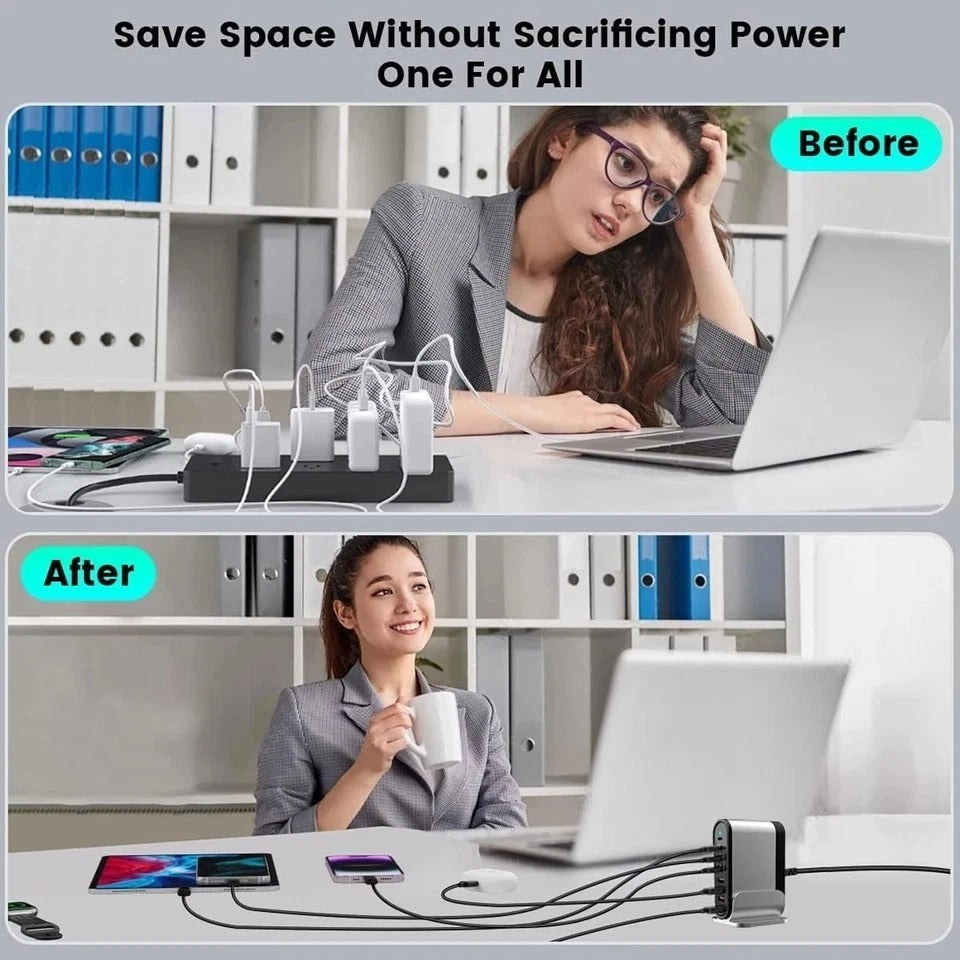 USB C Fast Charger : Fast Charging Station : 285W-8 Port Desktop Multiple Dev...
