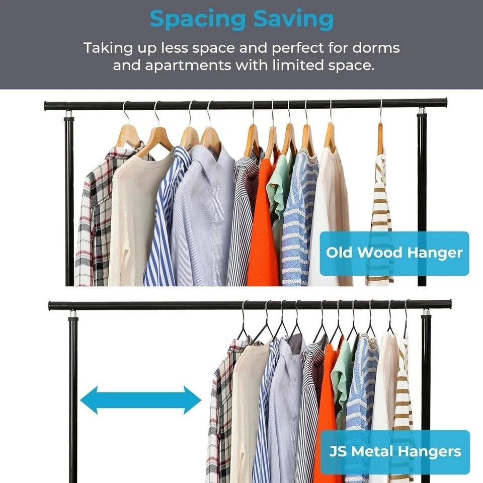 Metal Hangers 16.5" Coat Hangers - Extra Thick Wire Hangers with Non Slip Matt B