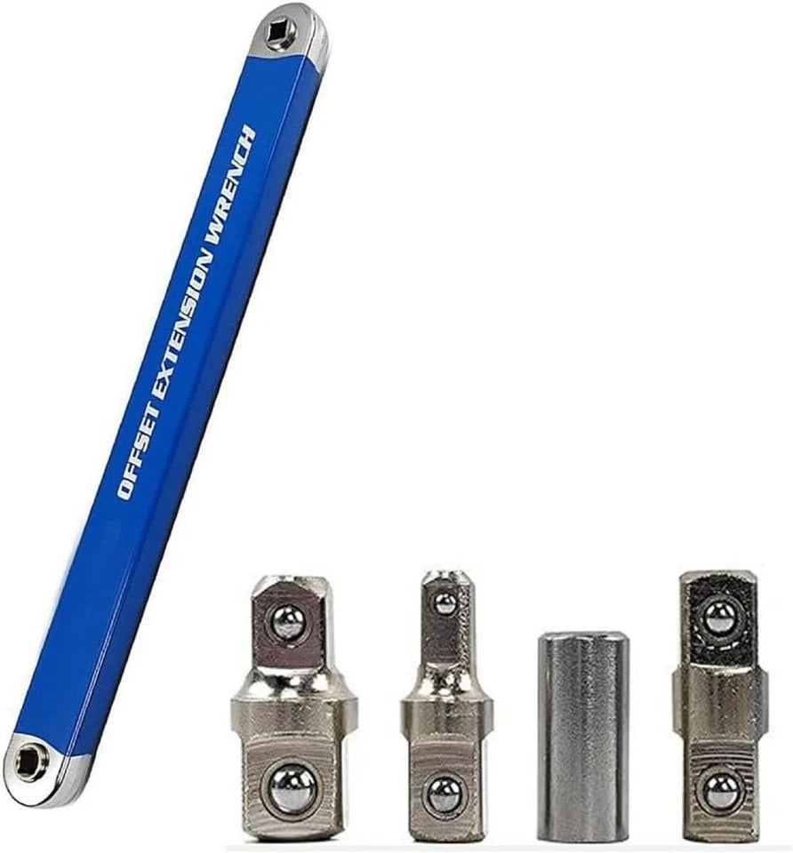 Universal Offset Extension Wrench Set w/ 1/2″, 3/8″ & 1/4″ Square Drive Adapters