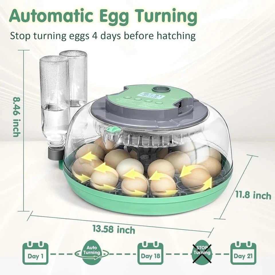 Incubators for Hatching Eggs,18 Egg Incubator with Automatic Egg Turning and ...