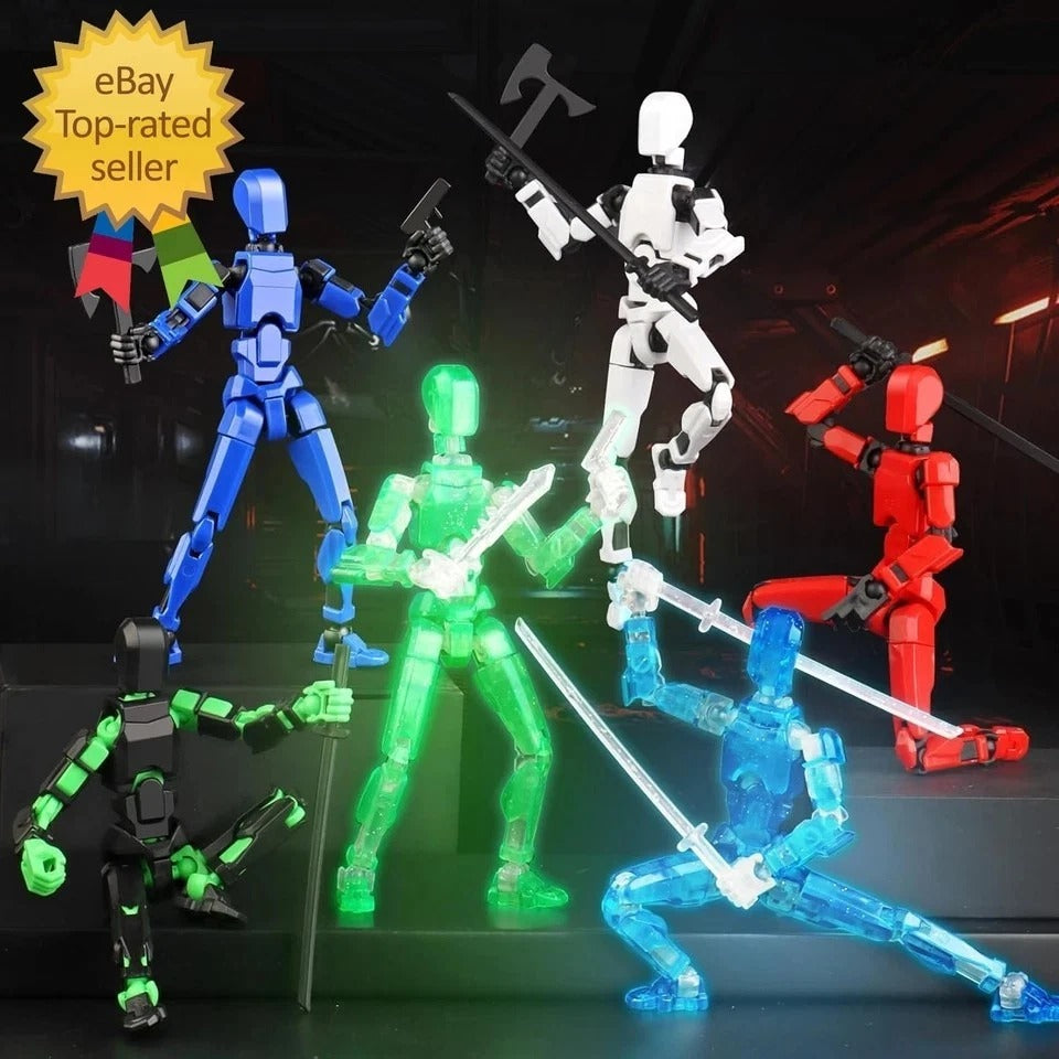 Luminous T13 Action Figure Set, 6PCS Robot Action Figure Titan 13 3D Printed Toy