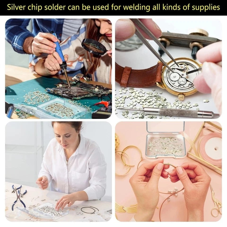 About 500 Pcs 4.5 Grams Silver Solder Jewelry Precut Chips Solder Ultra Tiny Med