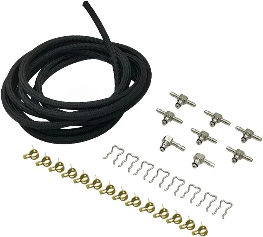 Fuel Injector Return Line Rail Kit w/Clips Fits for Duramax 6.6L Engine, Repla