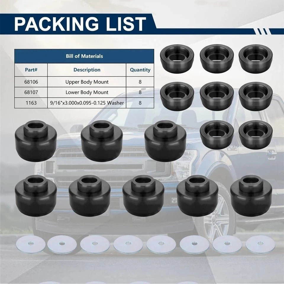 7-141 Body and Cab Mount Bushing Kit for 1999-2014 Chevy Silverado & GMC Sierra
