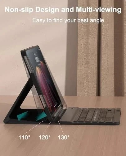 for iPad 11th(A16,2025) 10th Generation Case with Keyboard 10.9 inch Black