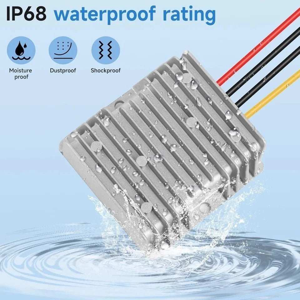 Waterproof 36V/48V to 12V 20A DC-DC Converter with Overload Protection