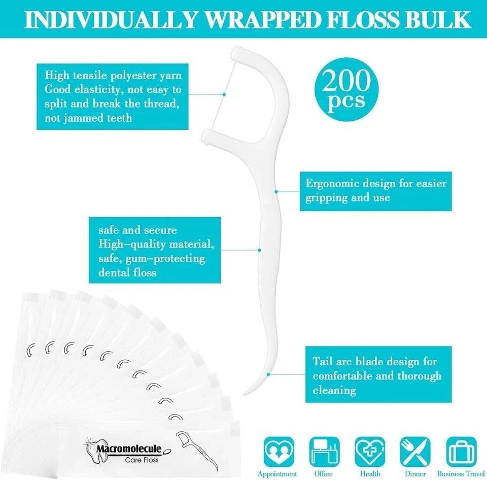 300 Pcs Individually Wrapped Toothbrushes Bulk with Dental Floss Set 100 Soft Br