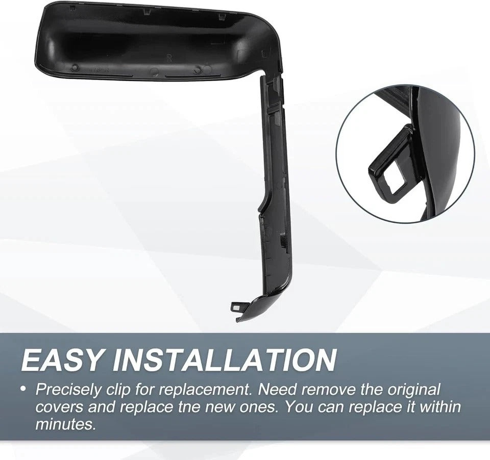Top Side Tow Mirror Cover Clip-on Mirror Housing Cap Trim for GMC Gloss Black