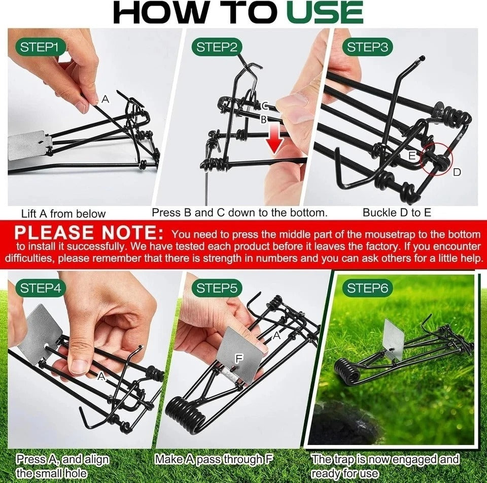 12 Pcs Outdoor Gopher Trap Easy Set Mole Trap Weather Resistant Gopher Killer...