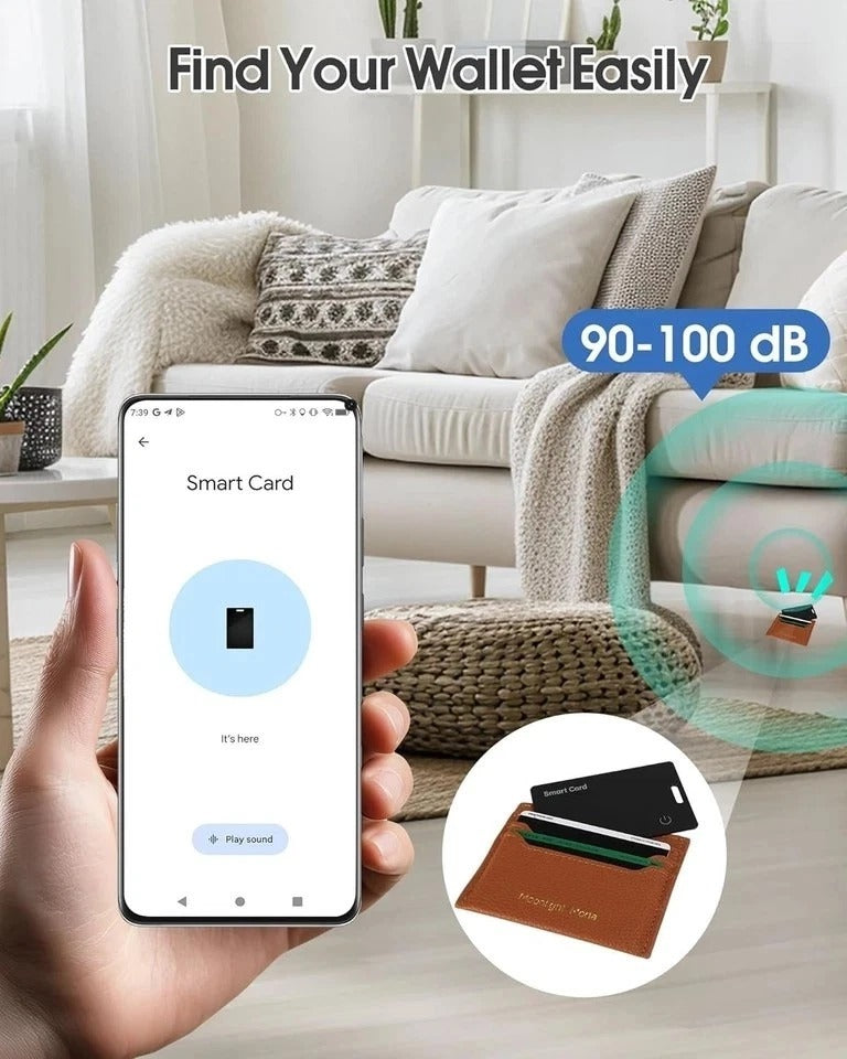 Wallet Tracker Card for Android,Rechargeable Air Tag Wallet Finder, Thin and Lig