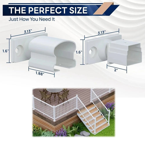 4 Pack Aluminum Deck Railing Bracket Connector, Adjustable Railing Bracket, W...