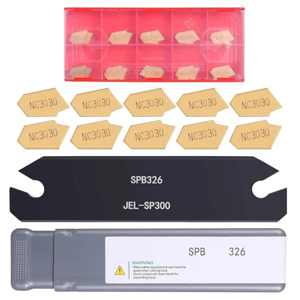 Lathe Cutting & Parting Tool Set with Durable GTN-3 Carbide Inserts Included