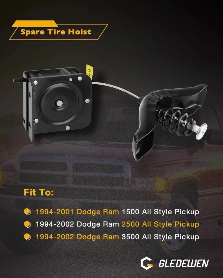1994-2002 Dodge Ram 1500 2500 3500 Spare Tire Hoist Winch Carrier 924-541 520...