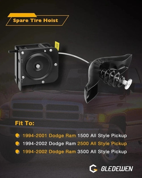 1994-2002 Dodge Ram 1500 2500 3500 Spare Tire Hoist Winch Carrier 924-541 520...