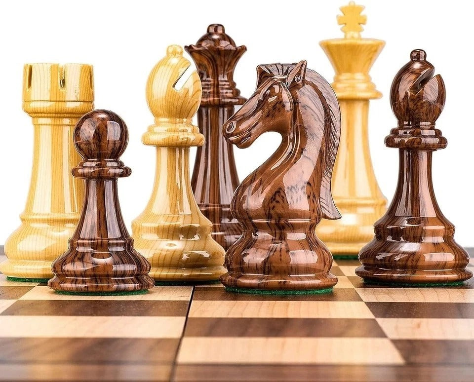 Weighted Chess Pieces High Polymer 4.25" King +2 Queens, Tournament Set