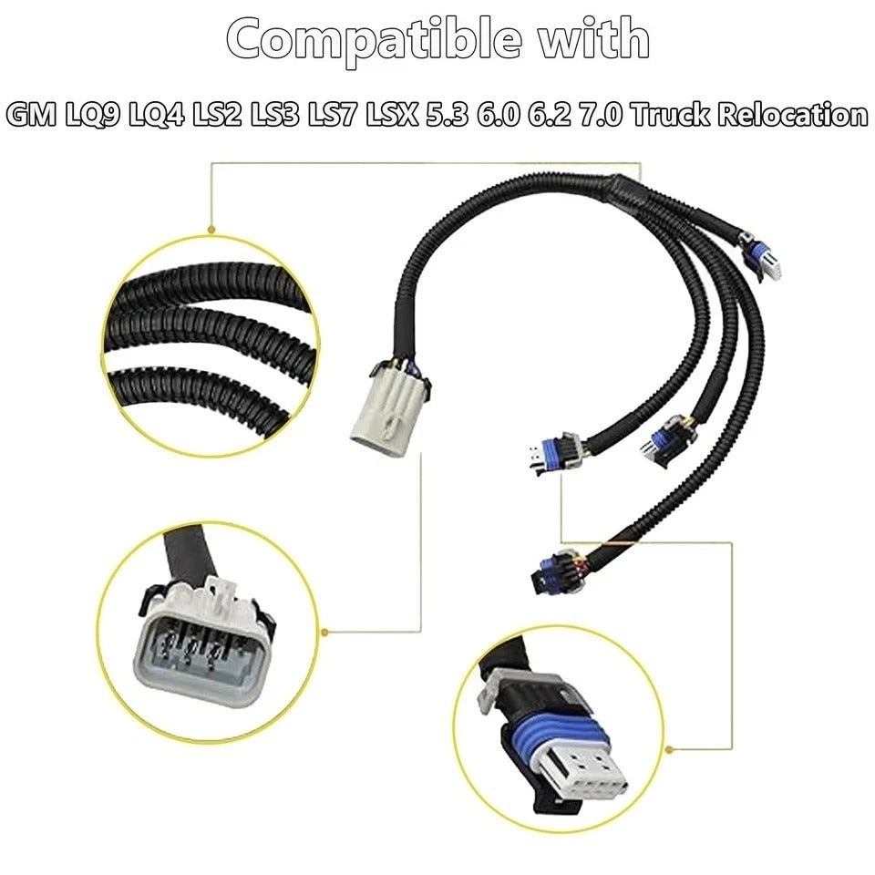 Ignition Coil Relocation Connector Wire Harness Compatible with Cadillac GMC ...