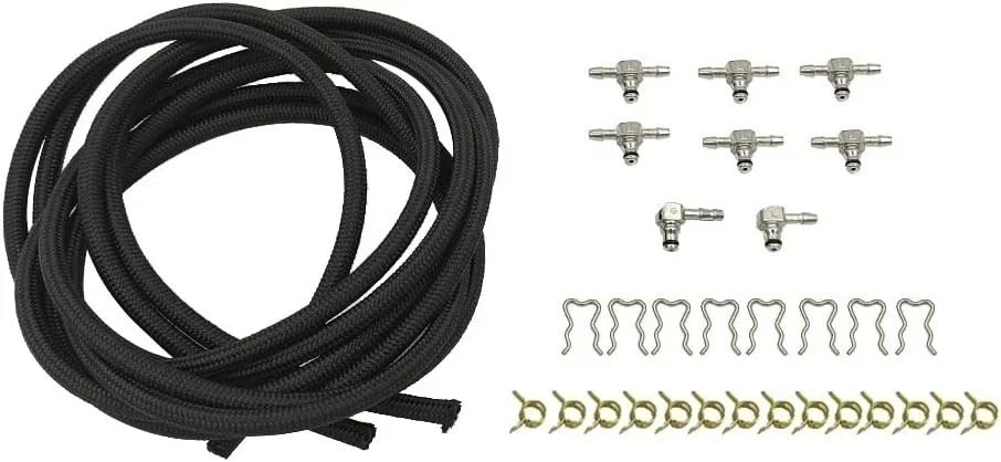 Fuel Injector Return Line Rail Kit w/Clips Fits for Duramax 6.6L Engine, Repla