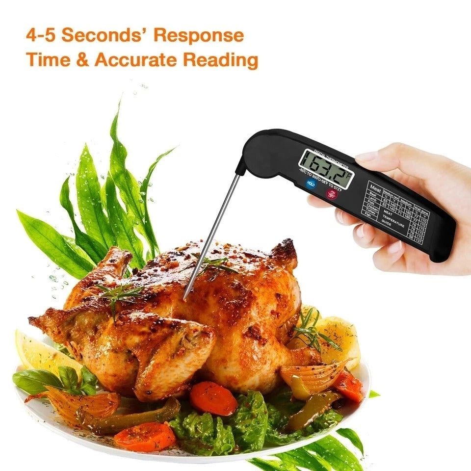Instant Read Digital Meat Thermometer BBQ Grill Smoker For Food