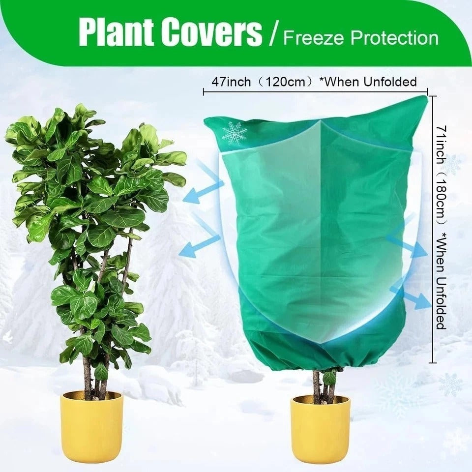 Plant Covers Freeze Protection 2-Pack, 47.3" X 70.9" Frost Covers with Zipper Dr