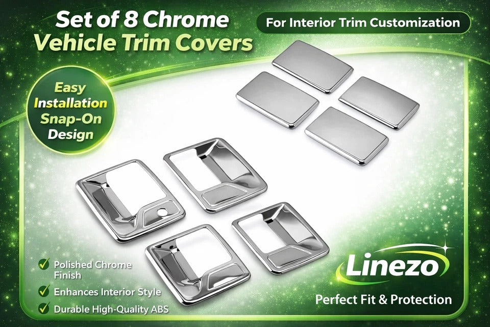 Chrome Plated Door Handle Cover Compatible with 1999-2016 F-250 F-350 F-450